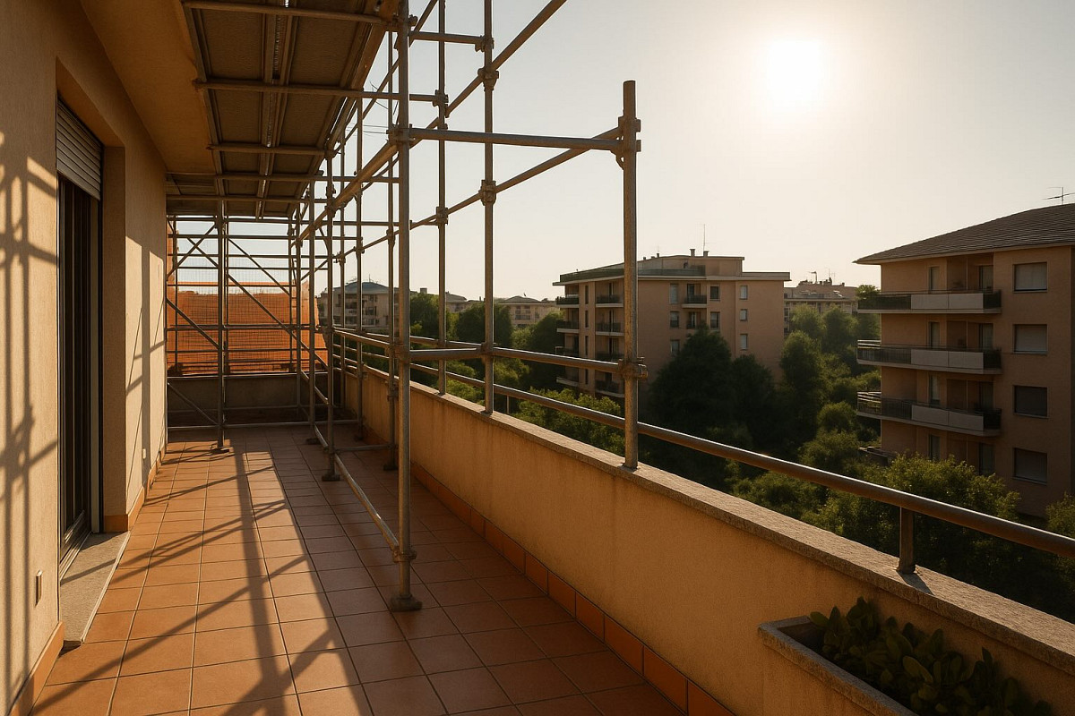Ponteggio sulla terrazza privata: quando e quanto il condominio deve indennizzare il proprietario